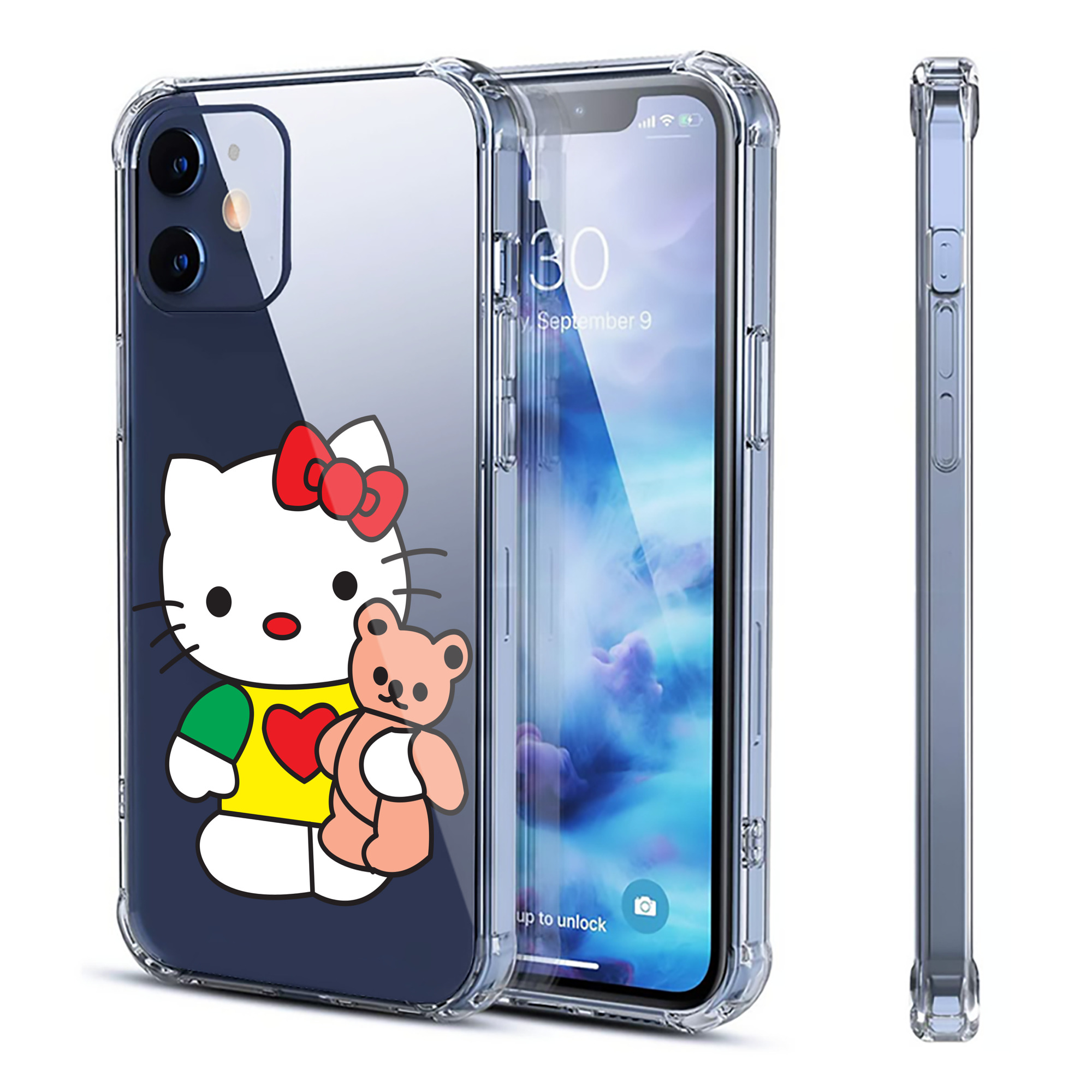（画像用） Hello Kitty ハローキティ 【iPhone 12シリーズ対応】透明スマホケース（クリアソフトケース）